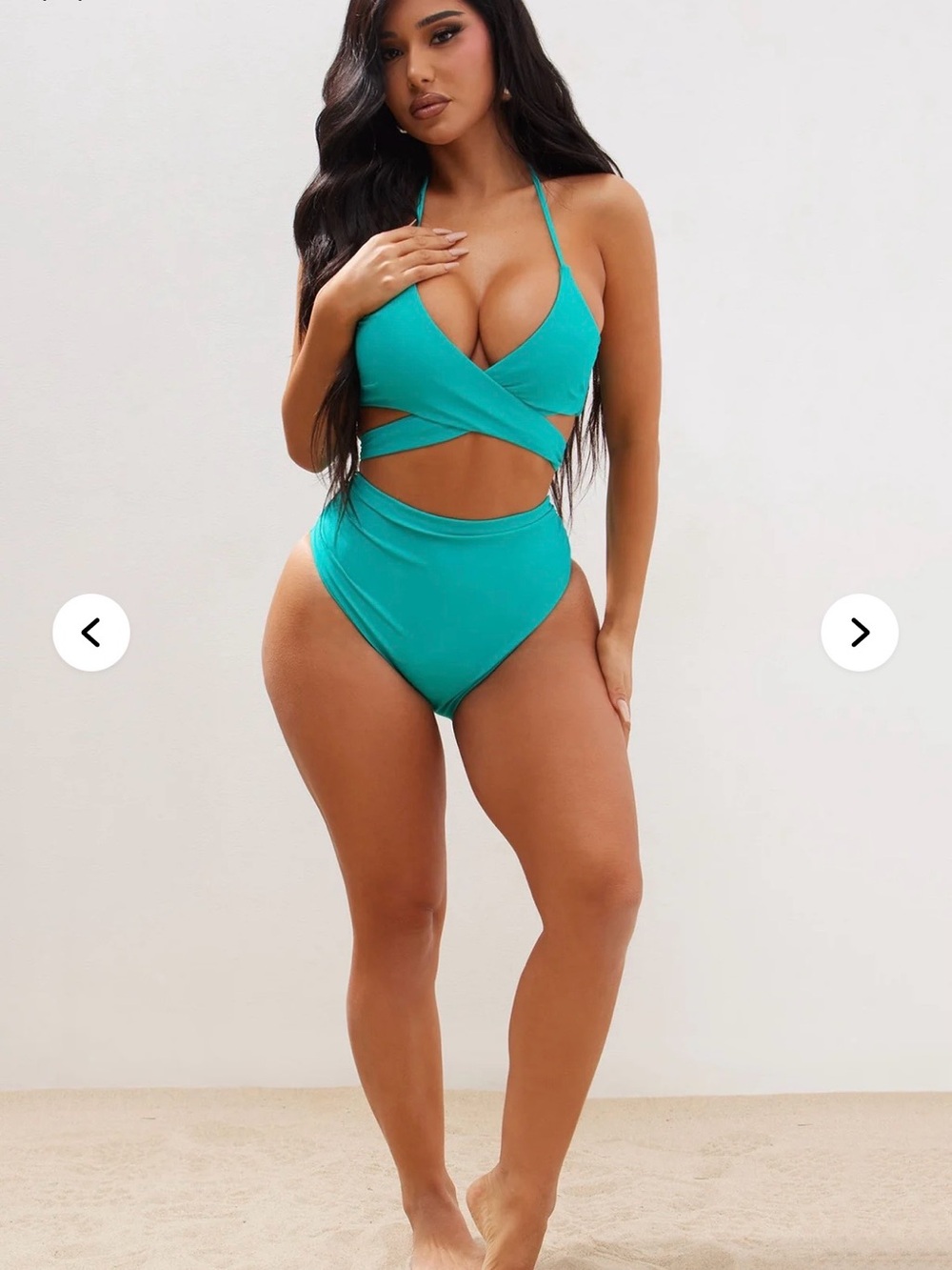 Fashion Nova Teal two piece Wrap Halter Bikini